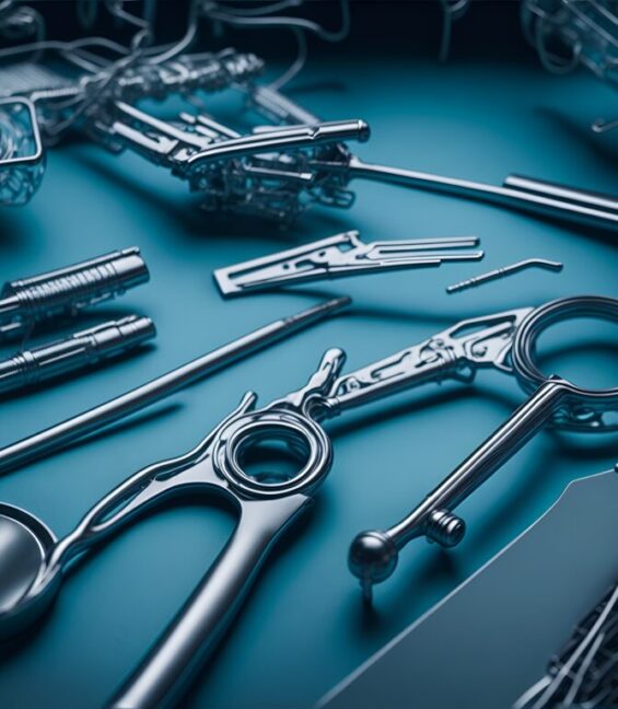 Medical professionals in an operating room using advanced orthopedic devices