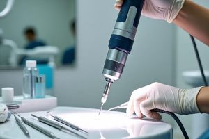 Spinal and orthopedic implants displayed in a clinical setting