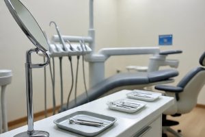 Spinal and orthopedic implants displayed in a clinical setting